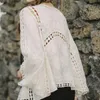 Women's Vests Spring/Summer Cotton Embroidered Lace Cardigan Short Bat Sleeves Loose Shawl 7/4 Sleeve Air Conditioning Sun Protection