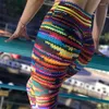 Aktywne spodnie seksowne druk patchwork nogawki kobiety Fitness Ubranie kolorowe joga joga legginsy famale sportowe spodnie