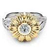 Cluster Ringen Zirconia Bloem Zonnebloem Ring Gold Diamond Engagement Voor Vrouwen Mode-sieraden Drop Levering Dhktj