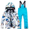 Vestes de ski Russe hiver enfants costume de ski garçons filles vêtements de neige ensembles de snowboard imperméable à l'eau vêtements de sport en plein air manteau pantalon 230725