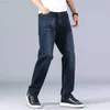 Jeans Masculino Primavera Verão Clássico Leve Liso Solto Jeans de Alta Qualidade Azul Escuro Fino Tamanho Grande 30-44 210318 L230726