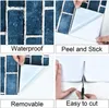 3D Wall Panel Flat 3D Effect Blue Brick Wallpaper Självhäftande papper som används för sovrumsheminredning och tapeter Lätt att fästa 230726