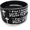 Bulk partier 100st engelska Jeremiah 2911 lords bön män mode kors silikon armband armband hela religiösa Jesus jude244h