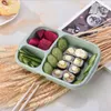 3 Grid Wheat Straw Lunch Box Microwave Bento Box Quality Health Natural Student Portable Food Storage Box