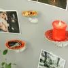 Candle Holders Mushroom Head Candle Holder Wall Mounted Floating Shelf Resin Wall Storage Tray Indoor Decorations 230725