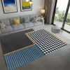 Mattor Nordic Gradient Grey Geometric Marble Carpet Cover Living Room Fashion Luxury Room Golvmatta Täckning för sovrummet Bedside Rug Cover R230726