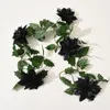 Dekorative Blumen, 2 m, künstliche Stechpalmenblätter, rote Beeren, Weinrebe, Weihnachten, Rattan, DIY-Girlande, Weihnachtsbaum, hängende Ornamente, Heimparty