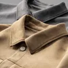 Мужские куртки замшевые пальто весеннее старшее текстура инструментирование легкие роскошные бизнес -обычные британские куртки топ