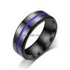Pierścienie opaski ze stali nierdzewnej czarny pierścień Emalia Wstążka Zaręczenianie Kobiet Mens Fine Fashion Biżuter Prezenta