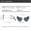 Zonnebril Mode Liefde Hart Randloze Persoonlijkheid Frameloze Cut-Edge Brillen Zonneschermen Bril Oogdecoratie