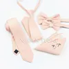 Neck Ties 6 PCS Top Color Green Pink Blue Polyester Solid 6cm Tie Set Men Kids Wedding Bowtie Hankie Party Gift Cravat Shirt Accessory 230725