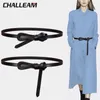 Belts Women's PU Belt Buckle Adjustable Elastic Matching Coat Dress Black Decorative Pants 398