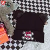 Beanie/Kafatası Kapakları Y2K Harajuku Goth Lolita Kadın Kızlar Punk Kafatası Siyah Beanie Şapkalar Sevimli Kedi Kulakları Tasarım Kış Sıcak Örgü Caps Street Giyim 230725