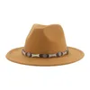 Baretten Hoeden Voor Vrouwen Fedora Vilten Accessoires Winter Mannen Effen Riem Band Koe Lederen Luxe Western Cowboy Hoed Chapeau Femme