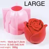 Candele Stampo in silicone Fiore rosa Grande stampo 3d San Valentino Torta nuziale Torta fondente Decorazione Stampi per candele in argilla Fai da te 230726