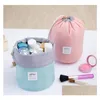 Other Health Beauty Items Style Barrel Shaped Travel Dresser Pouch Cosmetic Bag Nylon Waterproof Wash Makeup Organizer Storage Drop Dhhqb