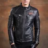 Hommes gilets mode Biker vestes Vintage en cuir véritable veste mince 100 naturel peau de vache manteau véritable moto vêtements 230726