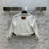23SS FW Женская дизайнерская куртка. Установленная джинсовая куртка блузон с медведями буквы кнопки дизайнерские бомбардировщики для девочек милан