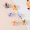 Koreansk stil 4cm blomma hårklo 2023 mode transparent glitterpulver söt hästsvans hållare hårklipp hårtillbehör för kvinnor