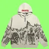 Men's Hoodies Sweatshirts Y2K Emo Men Streetwear Vintage Skull Hoodie Zip Up Hoodies Grunge Oversized Sweatshirt Gothic Harajuku Alt Halloween Clothes 230726