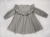 Robes de fille Enfants Flower Girl Gris Volants Princesse Robe Coton Toddler Kid Fille Style Espagnol Robe Anniversaire Mariage Robes De Fête 230725