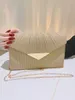 Kvällspåsar Rose Gold Clutch Bag Womens Fashion Envelope Purse Glitter Wedding Dress Handbag Chain Dinner 230725