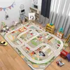 Carpets Child Climing Playing Mat Hopscotch Flannel Carpet for Bedroom Living Room Bedside Floor Mat Home Decor Anti-slip Floor Rug R230725