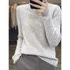 Suéteres de mujer Suéter de punto de lana O-cuello Jersey Otoño e Invierno Moda Jumper Manga larga Top Ropa