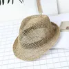 Berets Good Quality Straw Hat Summer Hollow Jazz Fedora Hats Fashion Handmade Grass Outdoor Sun Octagonal Cap Sombreros De Mujer