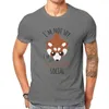 Herren T-Shirts Shy Red Panda Selectively Social Cotton Tops Lustiges Kurzarm-T-Shirt mit Rundhalsausschnitt Plus Size T-Shirts