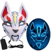 1pc Soğuk Işık Glow Tilki Maskesi Cosplay Partisi Korkunç Maske Masquerade Cos Knight Cadılar Bayramı Led Parlayan Maske Aksesuarları Yetişkin JY26