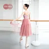 Vêtements de scène Double couche fil doux jupe longue à pois cloche adulte femmes filles Ballet noir rose blanc Tutu