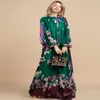 Modedesigner Loose Maxi Dress Women's Split Sleeve Floral Print Holiday Party Vintage Long Dress324y