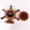 Bordklockor Heminredningen Solid Wood Clock Living Room Office Bar Cafe Desktop Silent Quartz Desk Rudder Gift