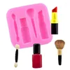 Moules de cuisson outils de maquillage rouge à lèvres vernis à ongles forme Silicone moule fête chocolat bricolage Fondant gâteau décoration outil Dessert