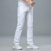 Herrenmode Streetwear Weiche weiße Denim-Hose Männer Baggy Slim Fit Hose Klassische Business-Arbeit Lässige und einfache Jeans Homme 211009 L230726