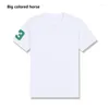 Men's T Shirts Summer Fashion Printed Horse Label And Colorful Crewneck Short Sleeve T-shirt.