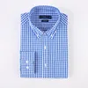 Мужские повседневные рубашки мужская рубашка проверьте регулярную подготовительную с длинным рукавом по размеру s-xxl