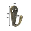 Top Quatily Single Prong Hook Hanger Antiek Brons 3.4cm x 1.4cm voor Kleding Jas Robe Portemonnee Hoed Groothandel