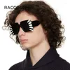 Occhiali da sole Stripe Contrast Uomo Donna Occhiali da sole quadrati oversize vintage Gambe larghe Shades Design Fashion Eyewear