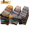 Messen 10pcs=5pairs Autumn Winter New Men Thicken Warm Haruku Retro Fashion Casual Wool High Quality Cotton Socks Wholesale Snow Sock
