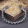 Brazalete de acero inoxidable Nordic Viking Norse Raven Pulsera Hombres Pulsera Brazaletes con caja de madera vikinga 230726