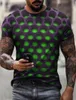 Мужская рубашка для футболок для мужчин 3D Оптическое иллюзия Принт с коротким рукавом топы моды градиент уличной одежды Хараджуку