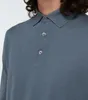 Polos pour hommes Loro Piano Ml Polo en laine à manches longues Mode Automne et Hiver Tops