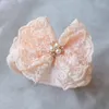 Hair Accessories Sweet Lace Bow Baby Girl Headbands For Born White Bowknot Band Elastic Infant Hairband