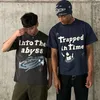 メンズTシャツ壊れた惑星特別な大きな刺繍フォームプリントハイストリートピュアコットンアンドレディーススポーツトップTシャツ