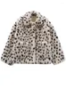 Women's Fur 2023 Autumn Winter Short Version Loose Faux Leopard Print Coat Women Plush Jacket