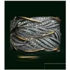 Cluster Rings Gold Two Tone Diamond Ring Crystal Leaf Wrap Fashion Jewelry Women Band 080514 Drop Delivery Dhvpc