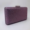 Avondtassen Royal Nightingales Purple Hard Box Case Crystal Koppelingen en voor Dames Bijpassende Schoenen Jurk 230725