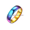 Band Rings Stainless Steel Rainbow Ring Colorfl Simple Womens Mens Fashion Jewelry Will And Sandy Gift Drop Delivery Dhmg4